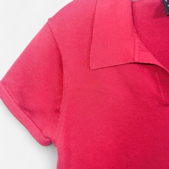 Tops - Vintage B. Moss Tailor Red Knit Polo Sweater Short Sleeve V-Neck Top Large